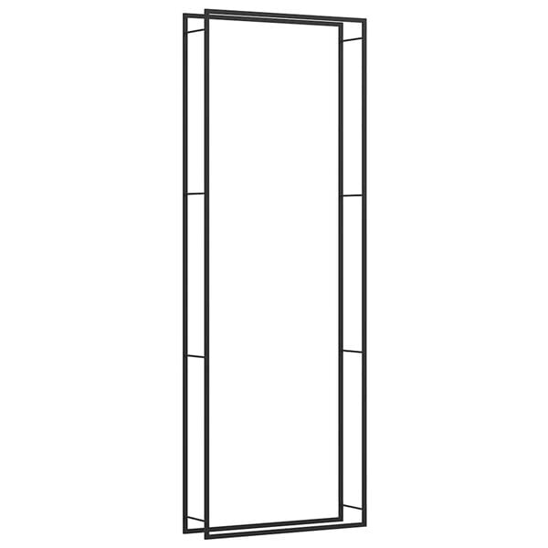 vidaXL malkas uzglabā&scaron;anas statīvs, matēti melns, 110x28x312cm,tērauds