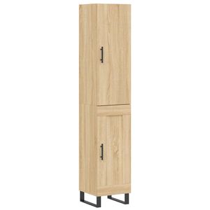 vidaXL augstais skapītis, ozolkoka, 34,5x34x180 cm, inženierijas koks