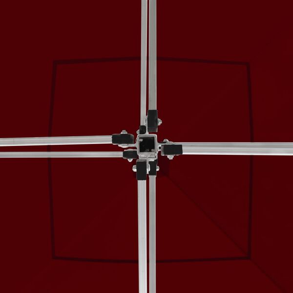 vidaXL saliekama nojume, 3x3 m, alumīnijs, vīnsarkana