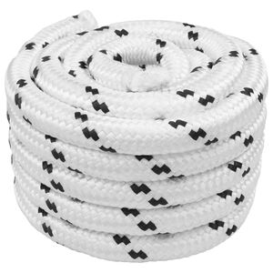 vidaXL Laivu virvju 2.5 mm 50 m Balts Poliesters