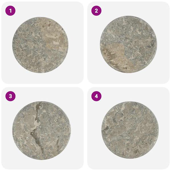 vidaXL galda virsma, &Oslash;40x2,5 cm, pelēks marmors