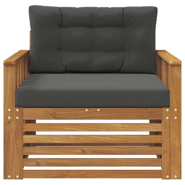 vidaXL Āra dīvānu komplekts Cieta akācijas koks un poliesters Dabiska