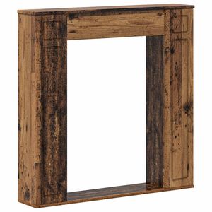 vidaXL Kamīna rāmis Vecs koks 100 x 20 x 100 cm Inženierijas koks