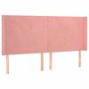 vidaXL gultas galvgalis ar LED, 203x16x118/128 cm, rozā samts