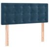 vidaXL gultas galvgalis, 90x5x78/88 cm, tum&scaron;i zils samts