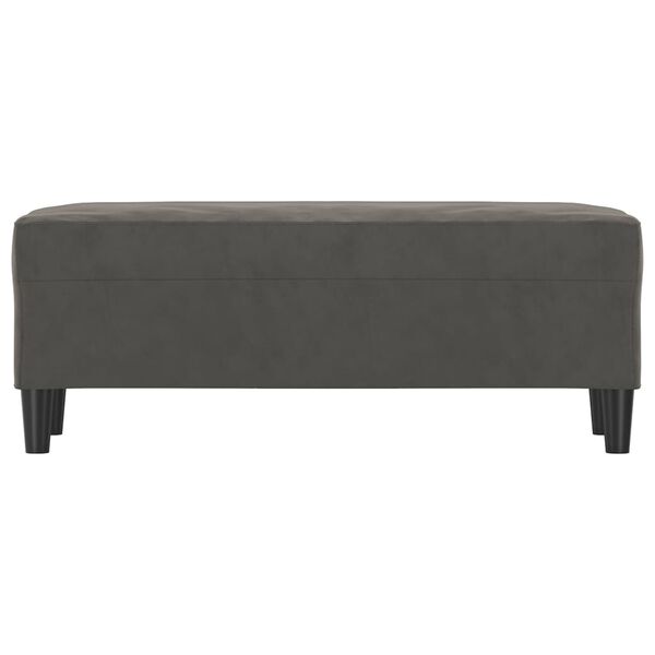 vidaXL sols, tum&scaron;i pelēks, 100x35x41 cm, samts