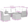 vidaXL 6-daļīgs dārza dīvāna komplekts ar matračiem, pelēks PE pinums