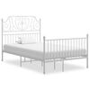 vidaXL gultas rāmis, balts metāls, 120x200 cm