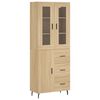 vidaXL augstais skapis, ozolkoka, 69,5x34x180 cm, inženierijas koks