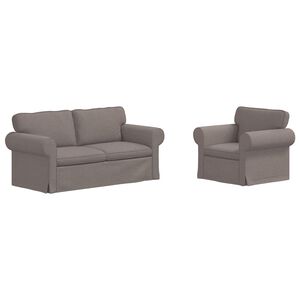 vidaXL Dīvānu komplekts 2 pcs Pelēkbrūna 175 x 82 x 80 cm audums