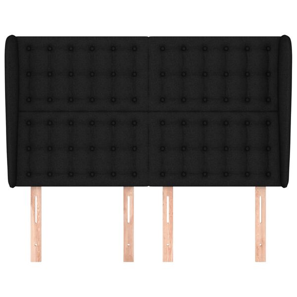 vidaXL galvgalis ar malām, 147x23x118/128 cm, melns audums