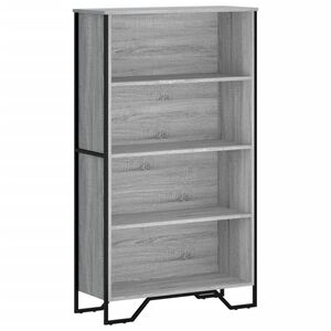 vidaXL grāmatplaukts, pelēka koka, 80x31x137,5 cm, inženierijas koks