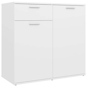 vidaXL kumode, balta, 80x36x75 cm, inženierijas koks
