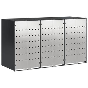 vidaXL Ratiņu tvertņu glabāšana 3 tvertņiem Antracīts