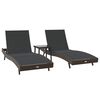 vidaXL Sauļo&scaron;anās krēsls 3 pcs Brūna 197 x 70 x 82 cm poliratāns