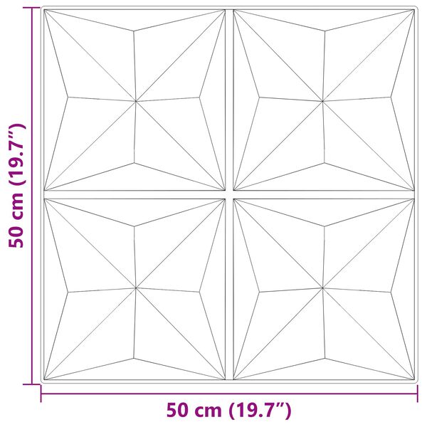 vidaXL Sienas paneļi 24 pcs Origami Betons 50 x 50 cm XPS Putu