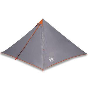 vidaXL ģimenes telts, tipi, 7 personām, pelēka, ūdensnecaurlaidīga