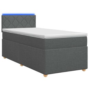 vidaXL Kontinentālā gulta ar matraci Tum&scaron;i pelēka 80 x 200 cm Audums