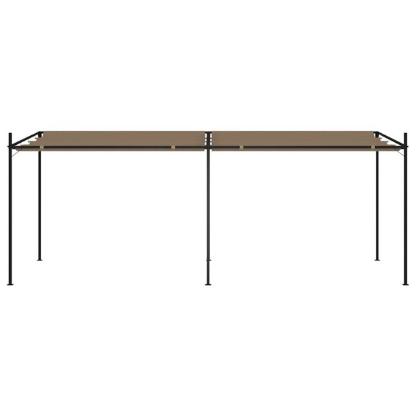 vidaXL dārza nojume ar izvelkamu jumtu, 600x300x233 cm, pelēkbrūna