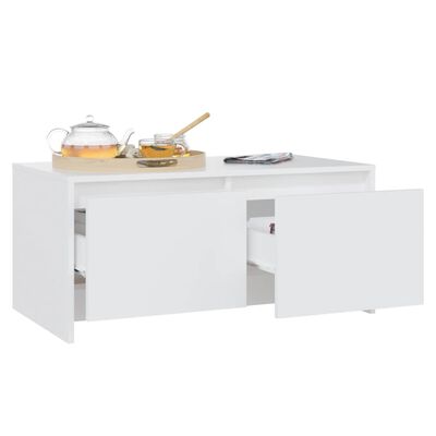 vidaXL kafijas galdiņš, balts, 90x50x41,5 cm, skaidu plāksne