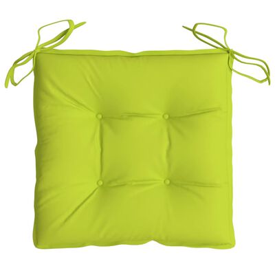 vidaXL dārza krēslu spilveni, 4 gab., spilgti zaļi, 40x40x7 cm, audums