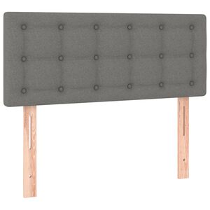 vidaXL gultas galvgalis, 90x5x78/88 cm, tum&scaron;i pelēks audums