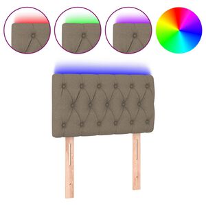 vidaXL gultas galvgalis ar LED, 80x7x78/88 cm, pelēkbrūns audums