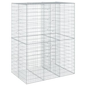 vidaXL gabiona grozs ar vāku, 150x100x200 cm, cinkota dzelzs
