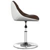vidaXL virtuves krēsls, brūna un balta mākslīgā āda