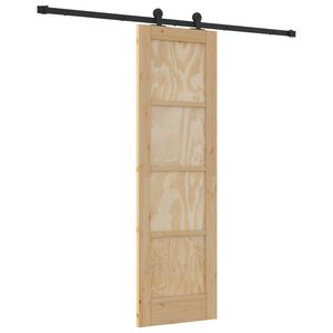 vidaXL Slīdo&scaron;ās durvis Dabiska un melna 61 x 198,5 cm