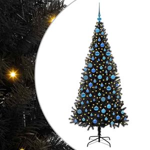 vidaXL Ziemassvētku eglīte Melna 180 cm PVC