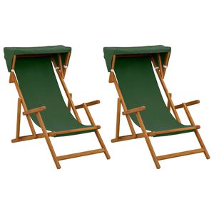 vidaXL Dīvāngalvs 2 pcs 3 Pozīcija Cieta eikalipta koksne Zaļa