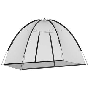 vidaXL insektu tīkls Mongolia ar durvīm 220, melns, 200x120x130 cm