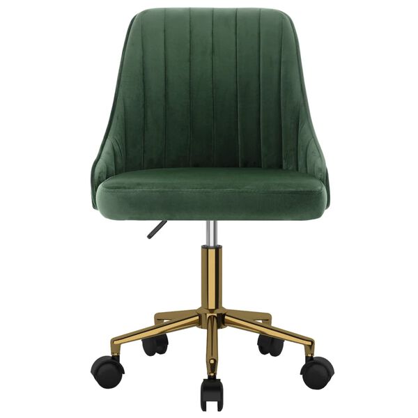 vidaXL grozāmi virtuves krēsli, 4 gab., tum&scaron;i zaļ&scaron; samts