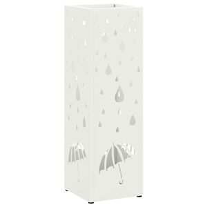 vidaXL Lietus lietussarga statīvs Balts 15,5 x 15,5 x 49 cm Tērauds