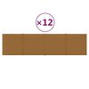 vidaXL sienas paneļi, 12 gab., brūni, 60x15 cm, samts, 1,08 m²
