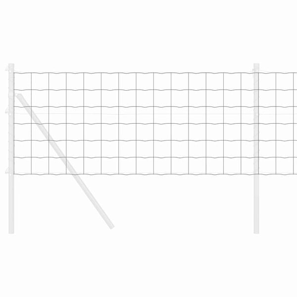 vidaXL Eiropas žogs Pelēka 0,4 x 25 m PVC pārklāts dzelzs