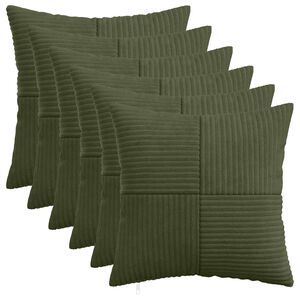 vidaXL Spilvenu pārvalks 6 pcs ALMELO Zaļa 30 x 30 cm kordurojs