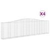 vidaXL arkveida gabiona grozi, 4 gb., 400x30x100/120cm, cinkota dzelzs