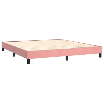 vidaXL atsperu gultas rāmis, rozā samts, 160x200 cm