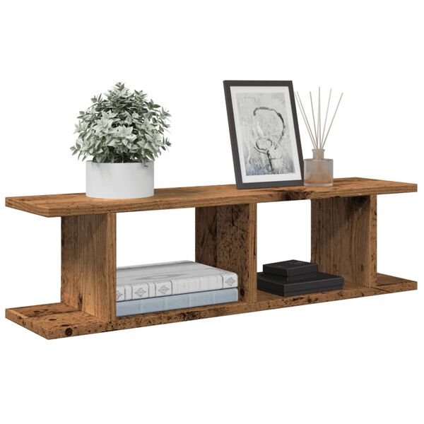 vidaXL sienas plaukti 2 gab. 75x18x20 cm veca koka inženierijas koks