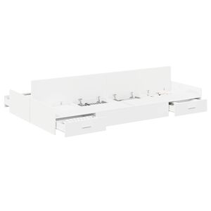 vidaXL Gultas ar uzglabā&scaron;anas vietu ar atvilktni Balts 120 x 200 cm