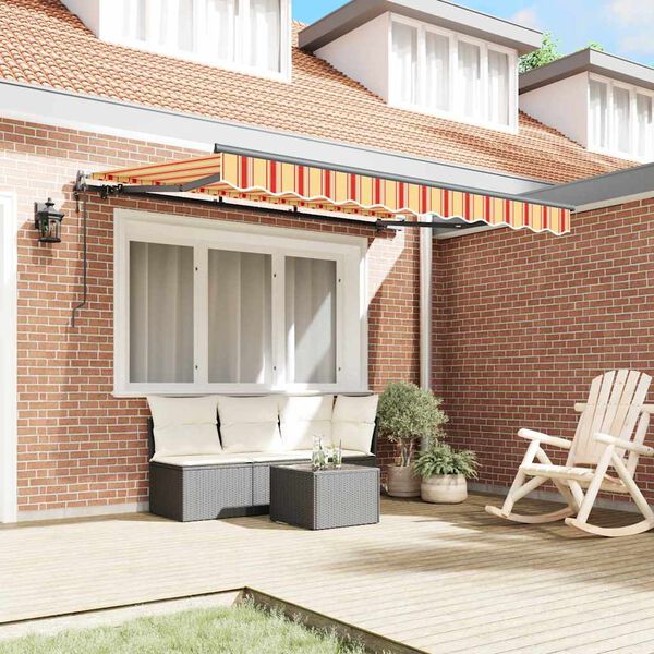 vidaXL Izvelkams jumtiņ&scaron; Dzeltena 350 x 200 cm audums