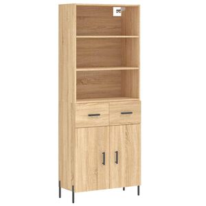 vidaXL augstais skapis, ozolkoka, 69,5x34x180 cm, inženierijas koks