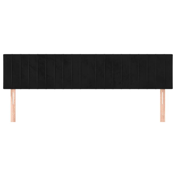vidaXL gultas galvgaļi, melns, 180x5x78/88 cm, samts