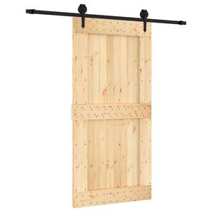 vidaXL Slīdo&scaron;ās durvis Dabiska un melna 100 x 210 cm