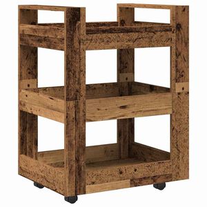 vidaXL Virtuves ratiņ&scaron; Ozolkoks 60 x 45 x 80 cm Inženierijas koks