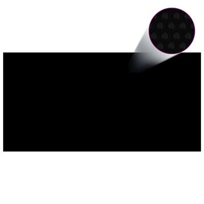 vidaXL baseina pārklājs, 975x488 cm, PE, melns