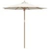 vidaXL Dārza parasols Krēmkrāsas Ø 270 x 260 cm Bambuss