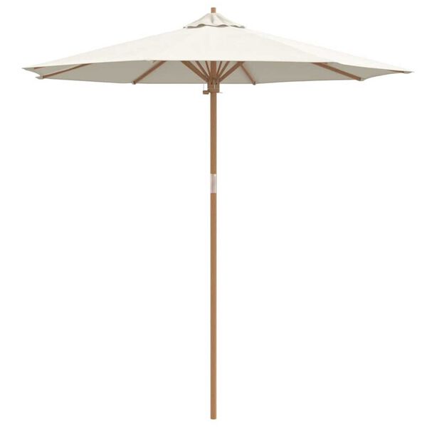 vidaXL Dārza parasols Krēmkrāsas Ø 270 x 260 cm Bambuss